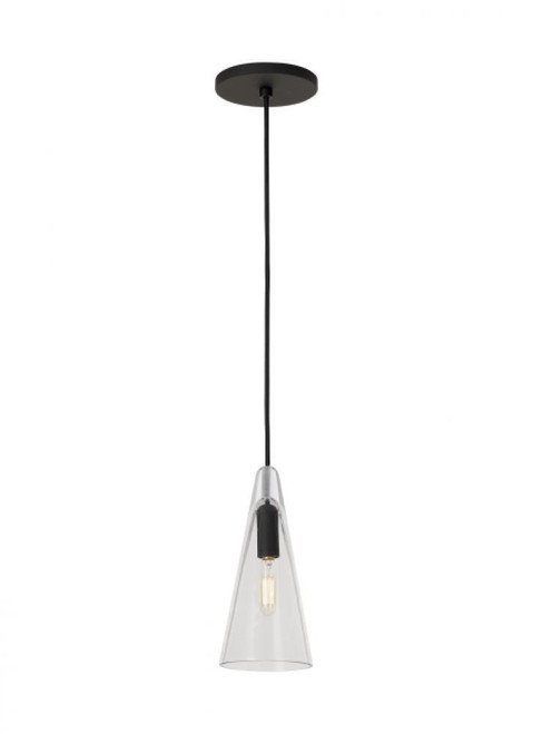 Visual Comfort & Co. Modern Collection Selina Small Accent Pendant, 1-Light, Nightshade Black, 9.7"H (SLPD281CB 70PKL3Y) 