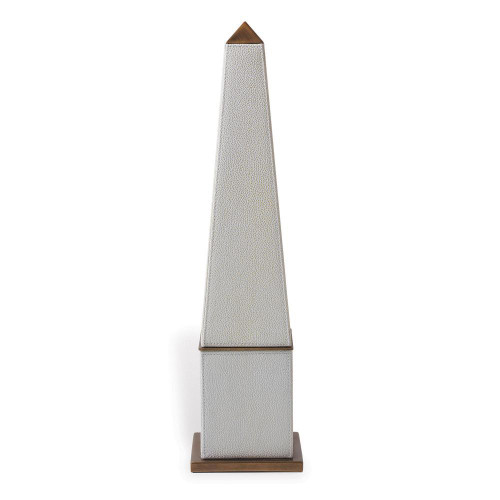 Port 68 Cairo Obelisk Sculpture, Cream, Aged Brass, 5"W (ACFS-310-09 YUU704X6HV) 
