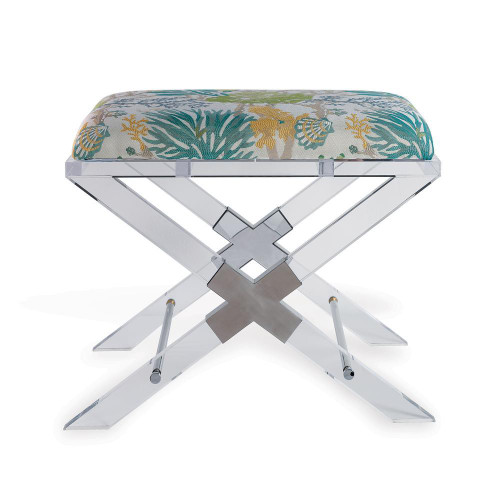 Port 68 Crossing Bench, Coral, Clear Lucite, 24"W (AFBS-406-06 YUU704X6JF) 