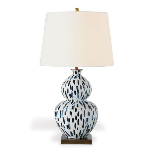 Port 68 Madcap Cottage Mill Reef Table Lamp, 1-Light, Indigo, White, Off-White Shade, 30"H (LPAS-355-01 YUU704X7H3) 