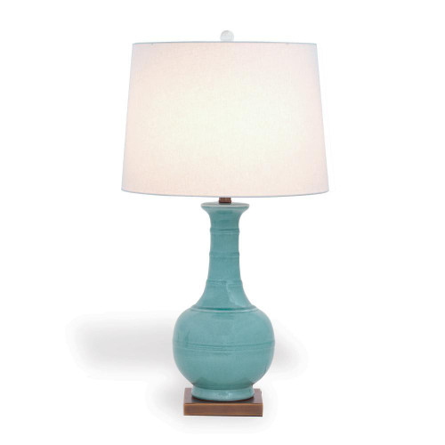 Port 68 Kelly Table Lamp, 1-Light, Celadon, Aged Brass Base, Eggshell Shade, 31"H (LPAS-285-01 YUU704X7G7) 