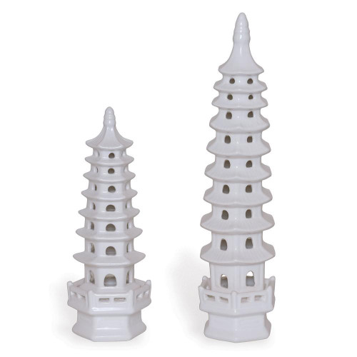 Port 68 Pagoda Sculpture, Set of 2, Cream, 4.5"W (ACFM-345-01 YUU704X7JA) 