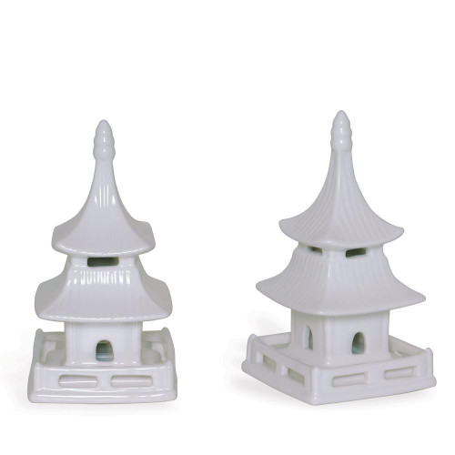 Port 68 Pagoda Sculpture, Set of 2, Cream, 5"W (ACFM-345-02 YUU704X7JC) 