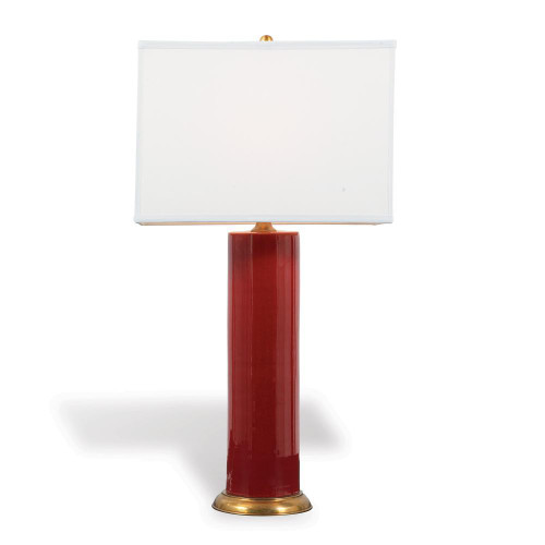 Port 68 Melrose Table Lamp, 1-Light, Ruby, Brass, Off-White Shade, 32"H (LPAS-246-03 YUU704X7HY) 
