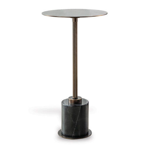 Port 68 Parliament Accent Table, Antique Bronze, Black Marble Base, 12"W (AFDS-408-02 YUU704X7JL) 