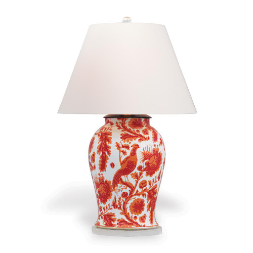 Port 68 Scalamandre Arcadia Table Lamp, 1-Light, Red, White, Off-White Shade, 36"H (LPAS-230-04 YUU704X8F6) 