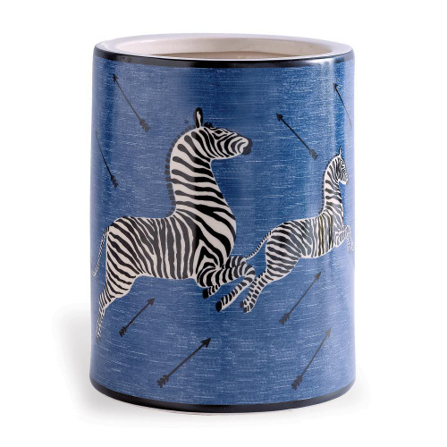Port 68 Scalamandre Zebra Ice Bucket, Blue Denim, 6.5"W (ACBS-393-04 YUU704X8FW) 