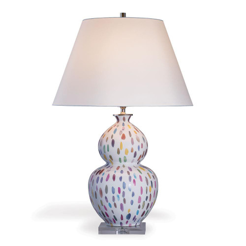 Port 68 Scalamandre Jamboree Table Lamp, 1-Light, White, Off-White Shade, 31"H (LPAS-394-02 YUU704X8FJ) 