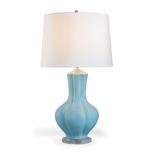 Port 68 Southampton Table Lamp, 1-Light, Sky Blue, Polished Nickel, Off-White Shade, 33"H (LPAS-099-04 YUU704X8G9) 