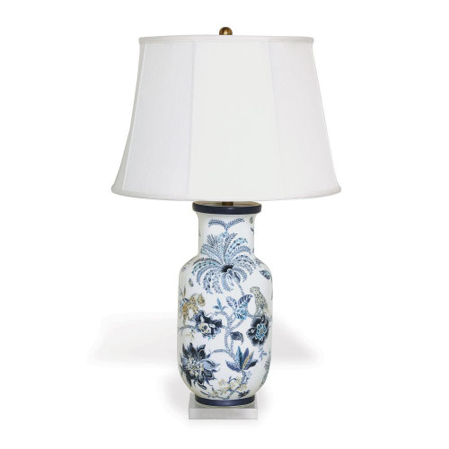 Port 68 Williamsburg Braganza Table Lamp, 1-Light, Blue, Lucite Base, Off-White Shade, 34"H (LPAS-330-02 YUU704X8HC) 