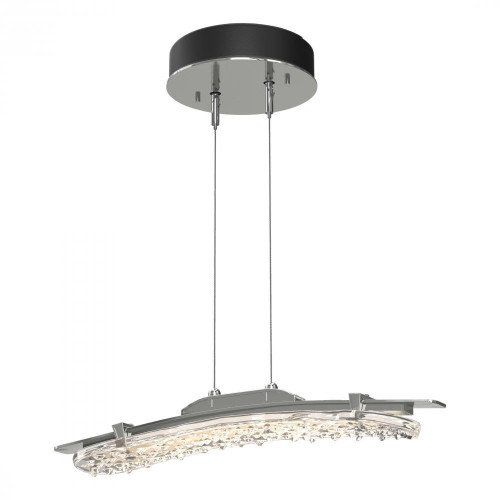 Hubbardton Forge Glissade Pendant, LED, Sterling, Clear, 20"W (137585-LED-STND-85-ZM0747 5Z310Q) 