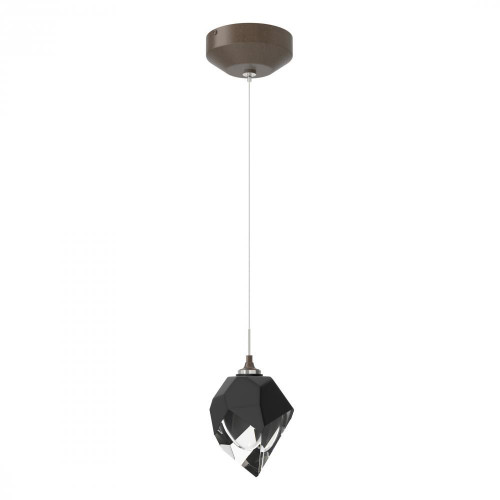 Hubbardton Forge Chrysalis Mini Pendant, 1-Light, Bronze, Black Crystal, 5.5"W (161188-SKT-STND-05-BP0754 5Z92E7) 