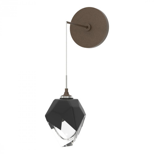 Hubbardton Forge Chrysalis Small Wall Sconce, 1-Light, Bronze, Black Crystal, 8.8"H (201397-SKT-05-BP0754 5ZD136) 