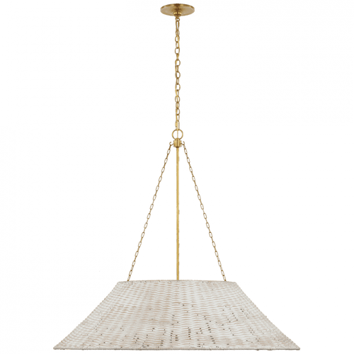 Visual Comfort & Co. Signature Collection Corinne Extra Large Woven Hanging Shade - Soft Brass 