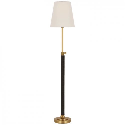 Visual Comfort & Co. Signature Collection Bryant Wrapped Table Lamp - Hand-Rubbed Antique Brass and Chocolate Leather 