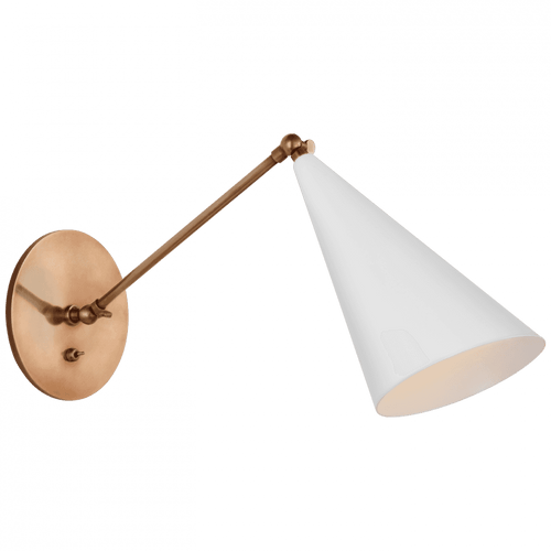 Visual Comfort & Co. Signature Collection Clemente Single Arm Library Sconce - White 