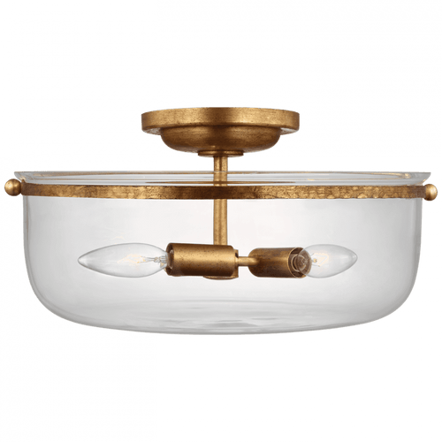 Visual Comfort & Co. Signature Collection Lorford Medium Semi-Flush - Gilded Iron 