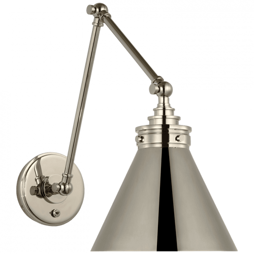 Visual Comfort & Co. Signature Collection Parkington Double Library Wall Light - Polished Nickel 