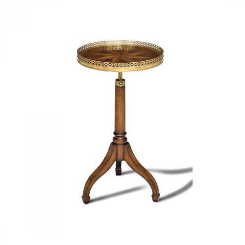 Maitland-Smith Proper Side Table, Walnut, Brass Accents, 28.5"H (89-0401 YUU906TR7Q) 