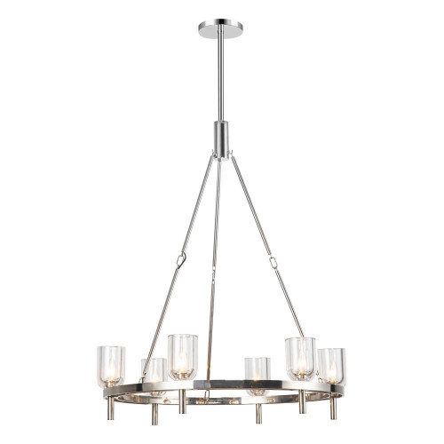 Alora Lighting Lucian Candelabra Chandelier, 6-Light, Polished Nickel, Clear Crystal, 38.38"H (CH338632PNCC 7072WMA) 