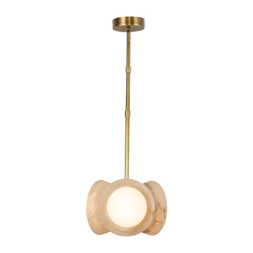 Alora Lighting Alonso Pendant, 7-Light, LED, Vintage Brass, Alabaster, 12.63"D 