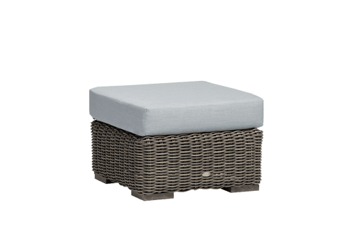 Ratana Cubo Ottoman, Canvas, Creamy Oak Resin, Pearl Gray Frame, 12"H (FN61216COK-FO5115 YUU90043A3) 