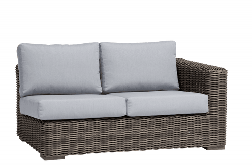 Ratana Cubo Sectional 2-Seater Right Arm, Black, Creamy Oak Resin, Pearl Gray Frame, 57.75"W (FN61252COK-R-FO5129 YUU90043AU) 