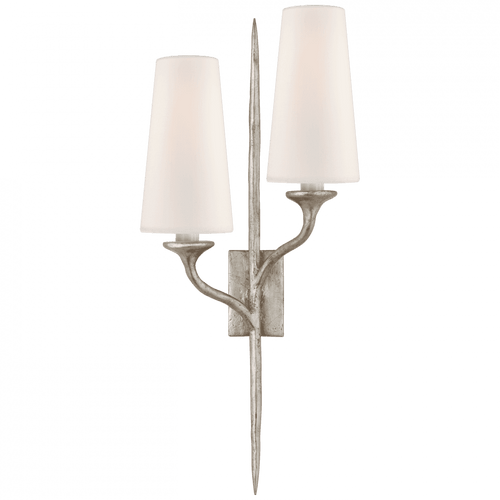 Visual Comfort & Co. Signature Collection Iberia Double Right Sconce - Burnished Silver Leaf 