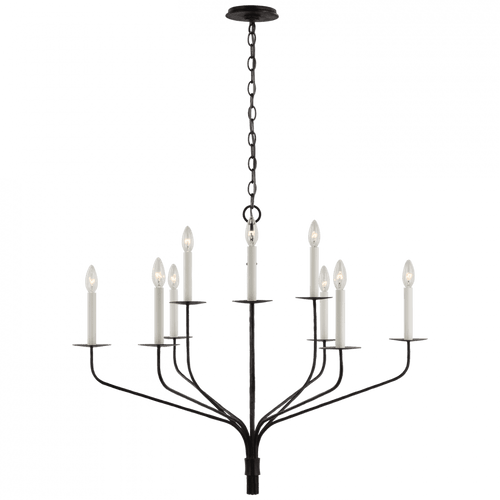 Visual Comfort & Co. Signature Collection Belfair Large Two-Tier Chandelier - Aged Iron 