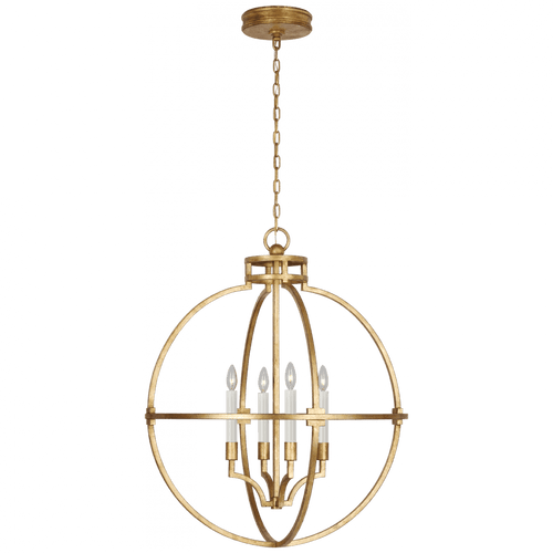 Visual Comfort & Co. Signature Collection Lexie Globe Lantern - Gilded Iron 37" 