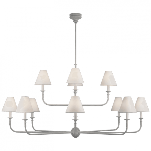 Visual Comfort & Co. Signature Collection Piaf Grande Two-Tier Chandelier - Swedish Gray 