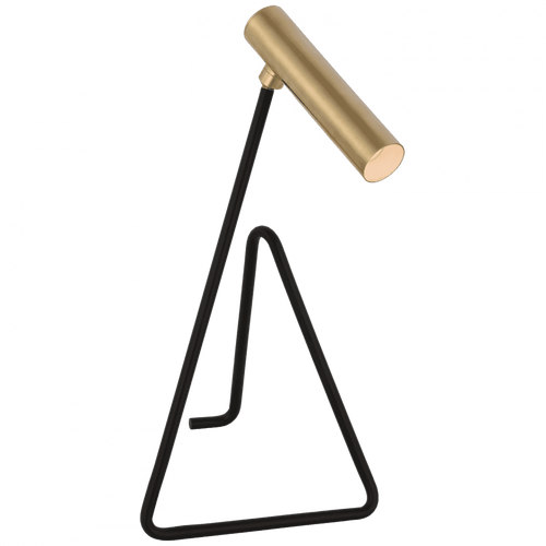 Visual Comfort & Co. Signature Collection Flesso Medium Desk Lamp - Antique-Burnished Brass and Matte Black 