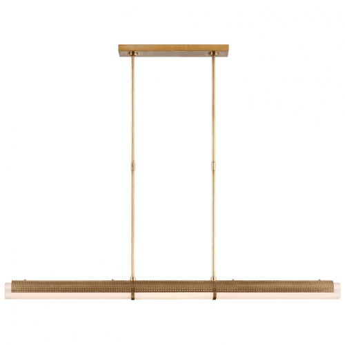 Visual Comfort & Co. Signature Collection Precision Large Linear Chandelier - Antique-Burnished Brass 
