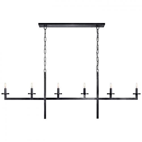 Visual Comfort & Co. Signature Collection Liaison Large Linear Chandelier - Bronze 