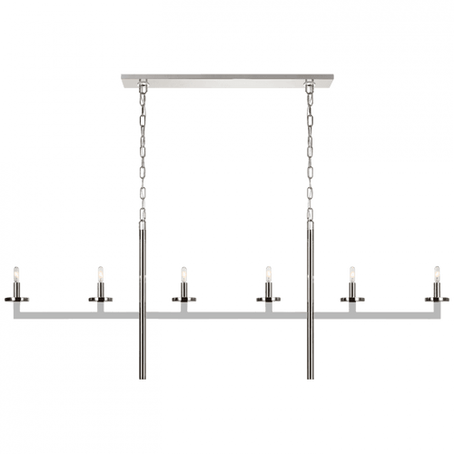 Visual Comfort & Co. Signature Collection Liaison Large Linear Chandelier - Polished Nickel 