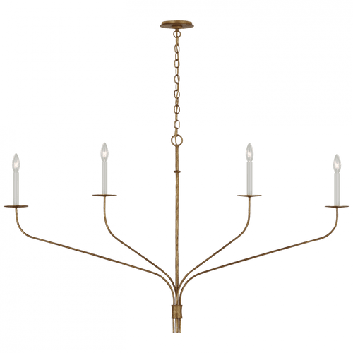 Visual Comfort & Co. Signature Collection Belfair Grande Linear Chandelier - Gilded Iron 