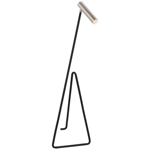 Visual Comfort & Co. Signature Collection Flesso Small Floor Lamp - Polished Nickel and Matte Black 