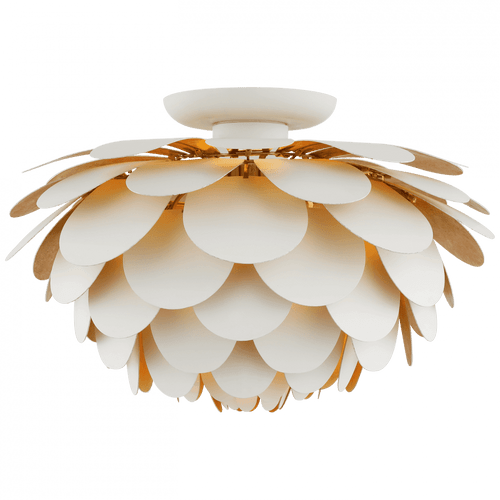 Visual Comfort & Co. Signature Collection Cynara Large Flush Mount - White and Gild 