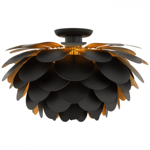Visual Comfort & Co. Signature Collection Cynara XL Flush Mount - Gild and Matte Black 