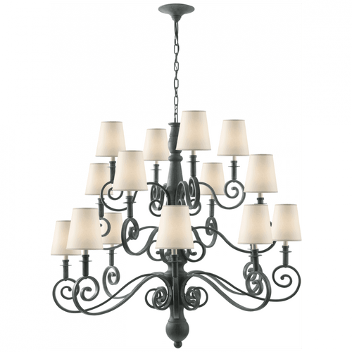 Visual Comfort & Co. Signature Collection Lillie Road Large Chandelier - Dark Green 