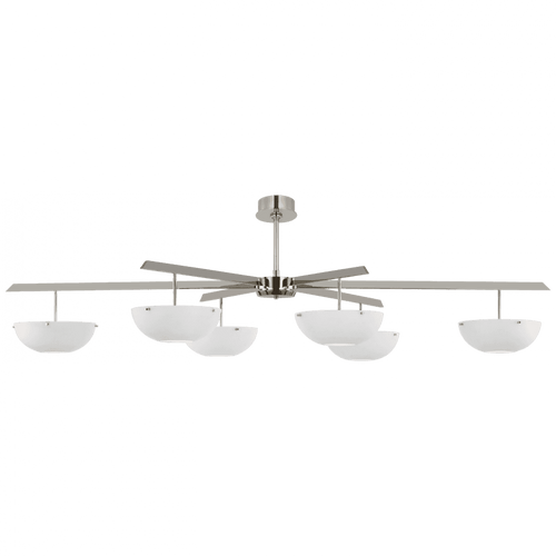 Visual Comfort & Co. Signature Collection Valencia LED Grande Chandelier - Polished Nickel and Matte White 