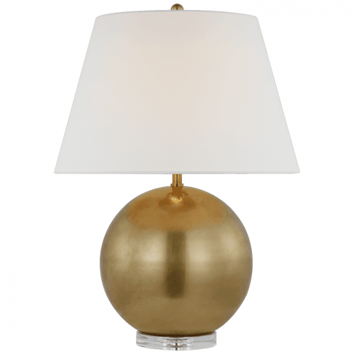 Visual Comfort & Co. Signature Collection Balos Medium Table Lamp - Antique-Burnished Brass and Clear Glass 