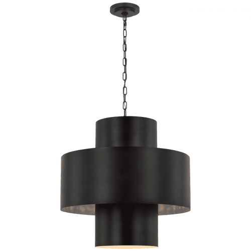 Visual Comfort & Co. Signature Collection Chalmette Layered Pendant - Aged Iron 24" 