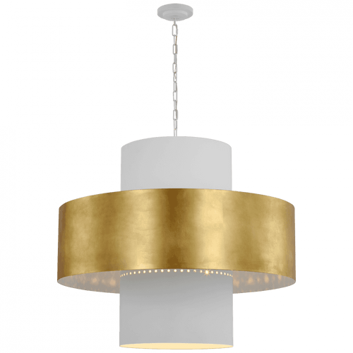 Visual Comfort & Co. Signature Collection Chalmette Pendant - Plaster White and Gild 31.5" 