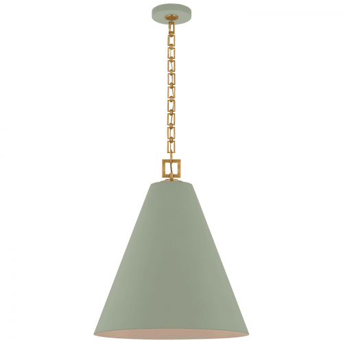 Visual Comfort & Co. Signature Collection Theo Pendant - Gild and Celadon 26" 