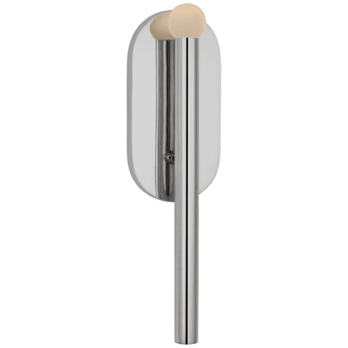 Visual Comfort & Co. Signature Collection Rousseau Medium Bath Sconce - Polished Nickel and Etched Crystal Orb 