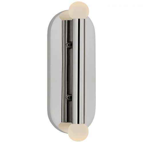 Visual Comfort & Co. Signature Collection Rousseau Large Vanity Sconce - Polished Nickel and Etched Crystal Orb 