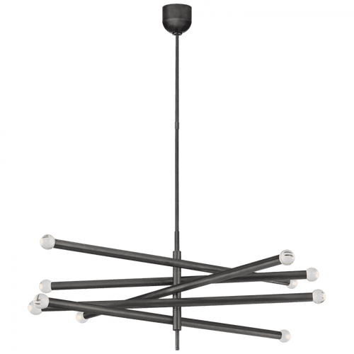 Visual Comfort & Co. Signature Collection Rousseau LED Grande Articulating Chandelier - Bronze and Clear Glass 