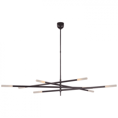 Visual Comfort & Co. Signature Collection Rousseau Oversized Articulating Chandelier - Bronze and Etched Crystal 