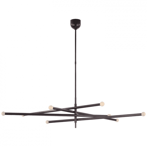 Visual Comfort & Co. Signature Collection Rousseau Oversized Articulating Chandelier - Bronze and Etched Crystal Orb 